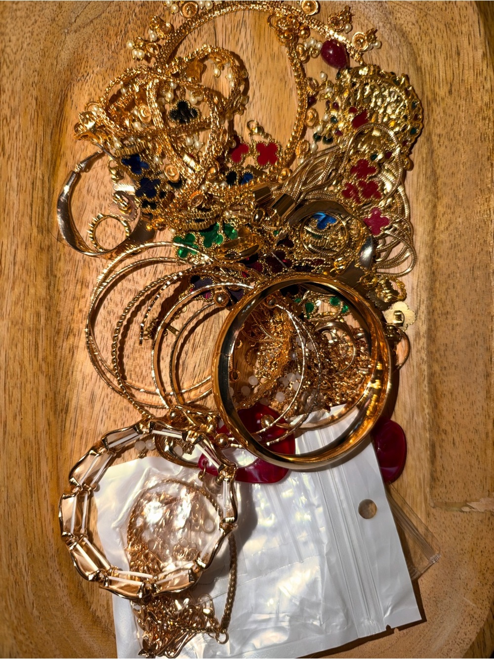 Gold-Tone Women's Mixed Jewelry Set with Multicolor Accents